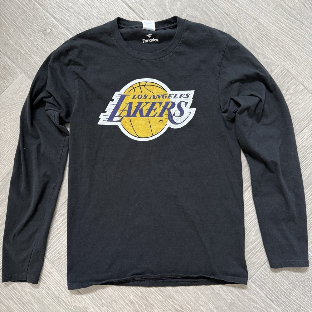 Fanatics Los Angeles Lakers Long Sleeve Shirt #23 LeBron James Adult Small Black